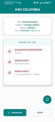 I-download ang IMEI COLOMBIA Pinakabago – Suriin ang Katayuan ng Telepono - Screenshot 2