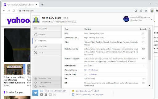 Open SEO Stats: I-download ang Best Chrome Extension para sa SEO - Screenshot 3