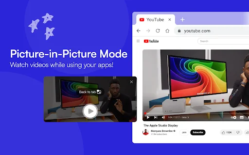 Picture in Picture para sa Chrome – Manood Habang Nagtatrabaho - Screenshot 1