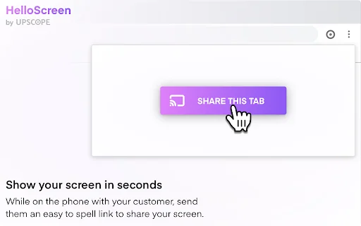 HelloScreen para sa Chrome – Mabilis na Screen Sharing para sa Sales - Screenshot 1